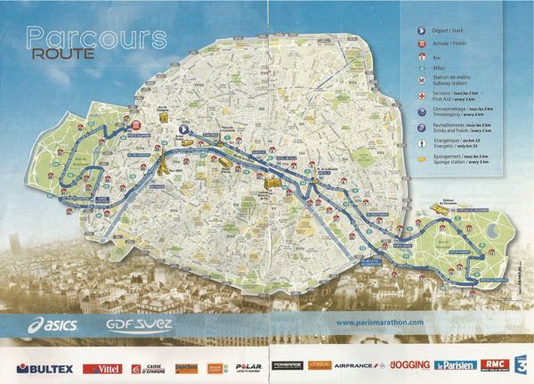 Paris Marathon Route