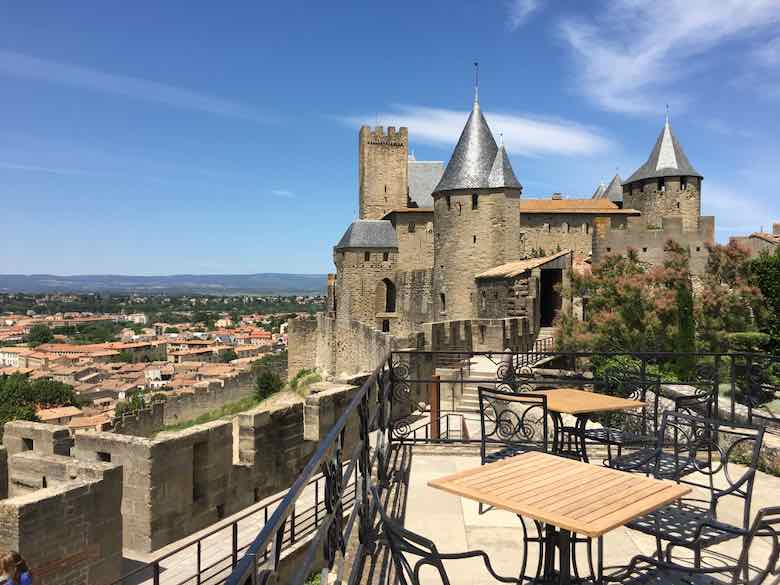 Terrace at La Barbacane, Carcassonne (J. Chung)