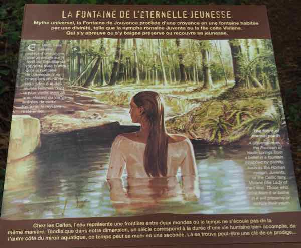 Fountain of Youth sign at Broceliande