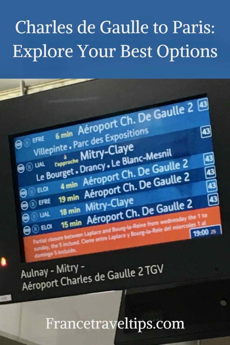 Charles de Gaulle to Paris sign with routes IPin for Pinterest)