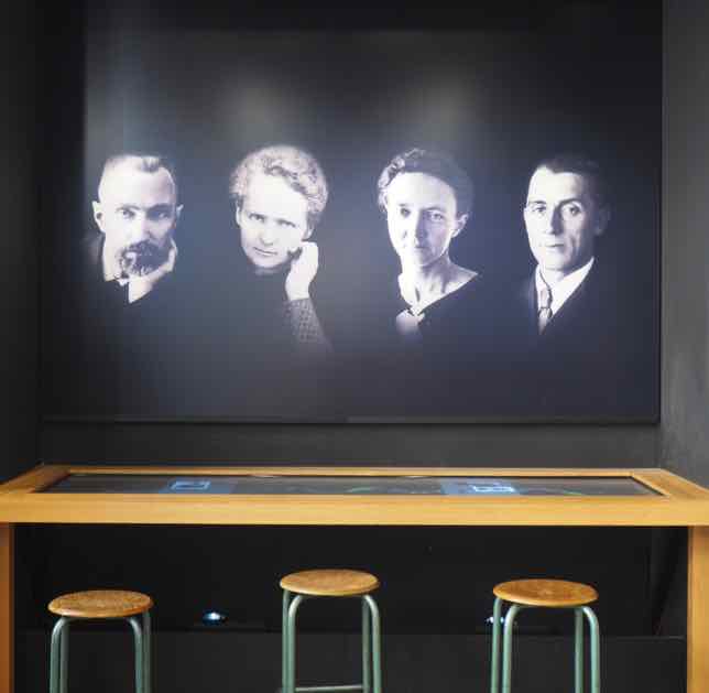Pierre and Marie Curie and daughter Irène Joliot-Curie and son-in-law, Frédéric Joliot-Curie