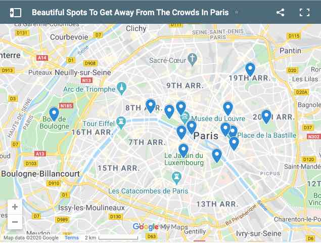 Beautiful Spots In Paris Map
