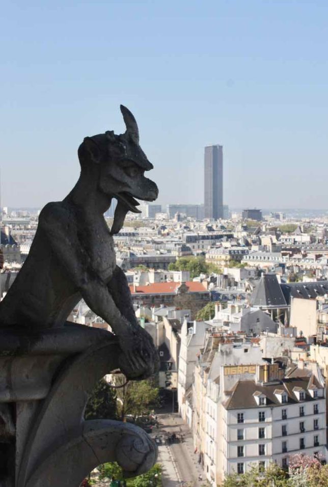 Gargoyle at Notre-Dame Cathedral Paris (J. Chung)