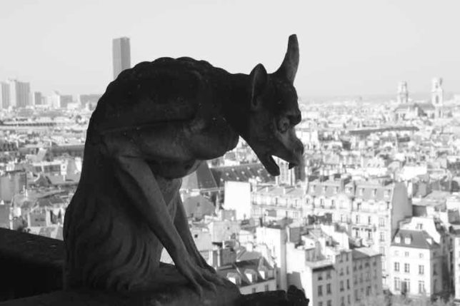 Gargoyle at Notre-Dame Cathedral Paris (J. Chung)