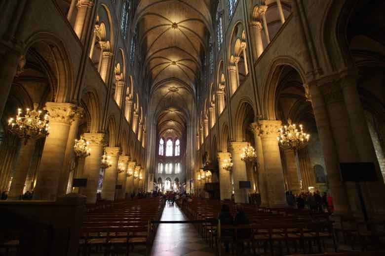 Interior of Notre-Dame Cathedral Paris (J. Chung)