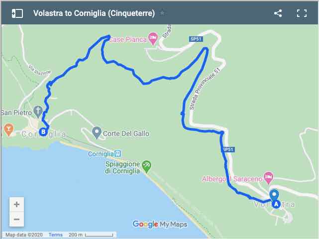 Volastros žemėlapis - Corniglia (Cinque Terre)