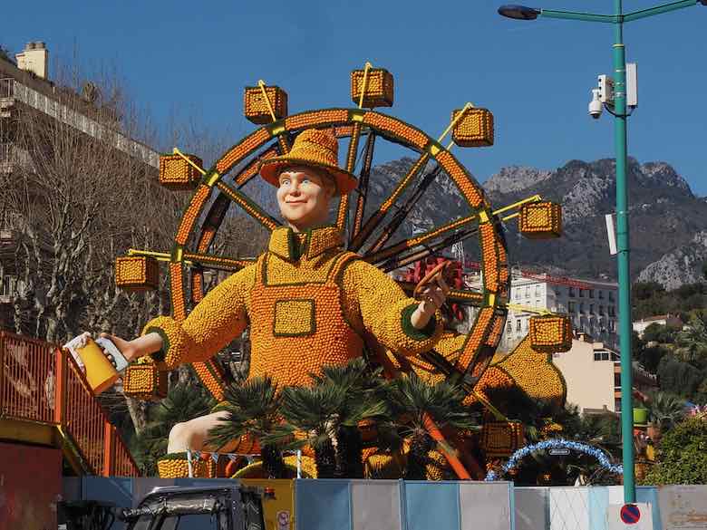 Lemon and orange sculpture at Fete du Citron, Menton (J. Chung)