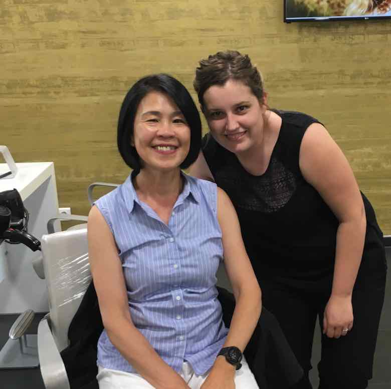 Final haircut in France with hair stylist Carine