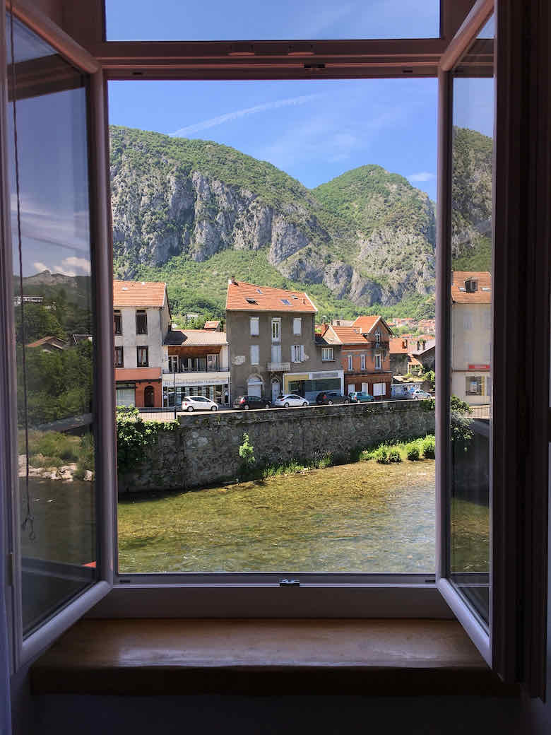 View from room at Hotel Terranostra, Tarascon-sur-Ariege