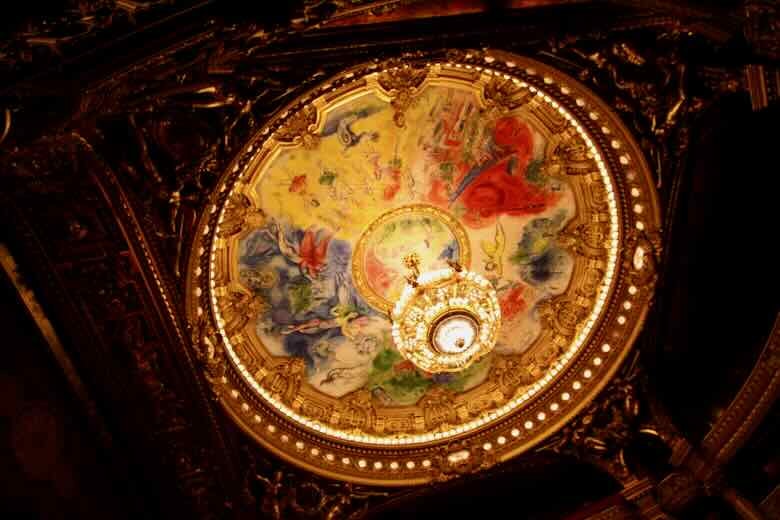 Painting by Marc Chagall in the Paris Opera auditorium