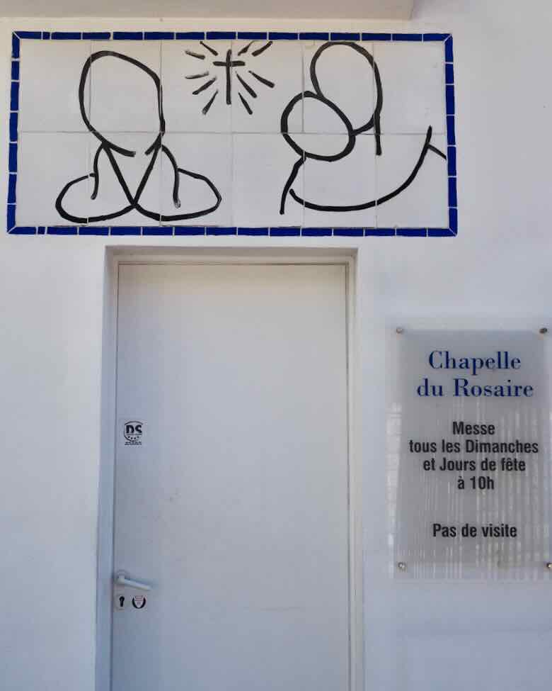 Matisse drawing at the entrance to Chapelle du Rosaire
