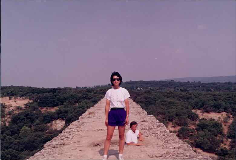 Standing on top of Pont du Gard in 1991
