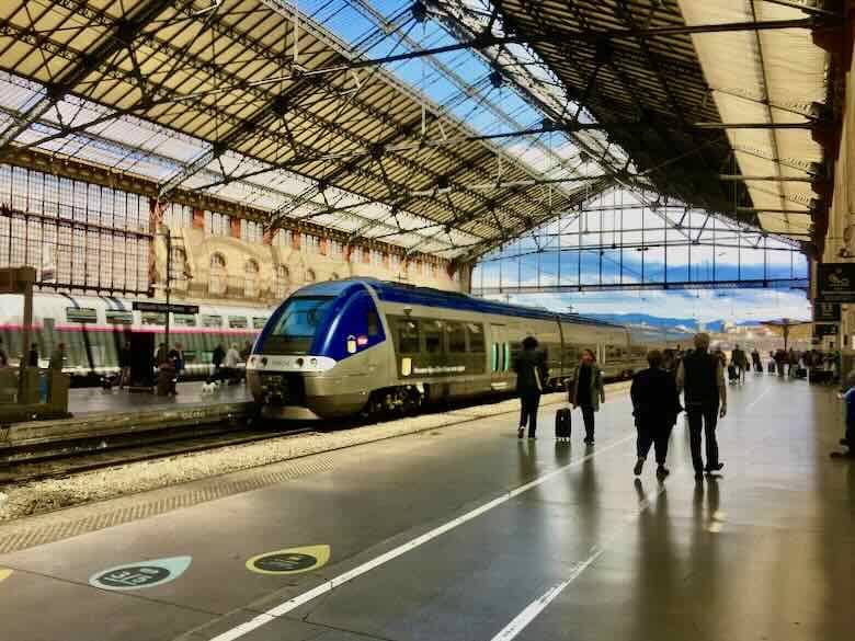 Train platform in Marseille