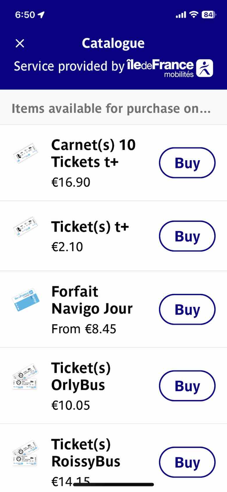 Bonjour app-buying tickets