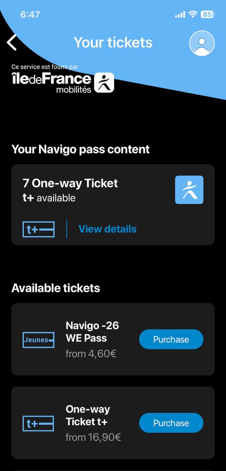 Using the SNCF Connect to buy tickets