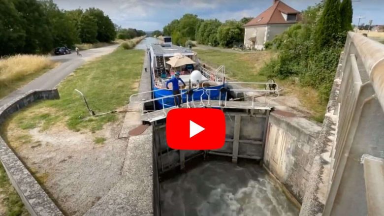 YouTube video of navigating through a lock on the Burgundy canal.