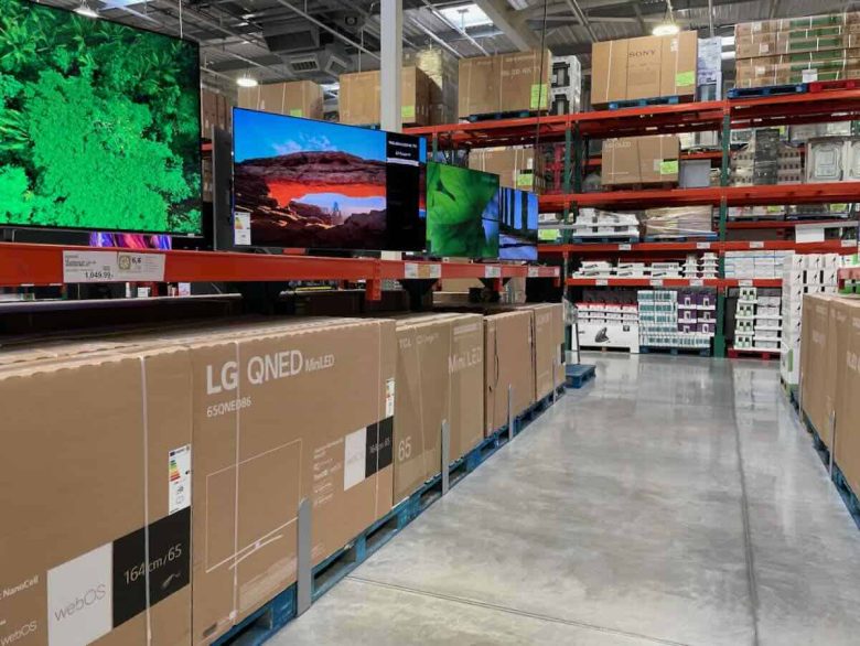 Televisions for sale at Costco in France