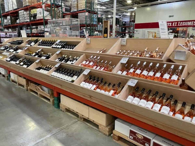 Wine for sale at Costco France