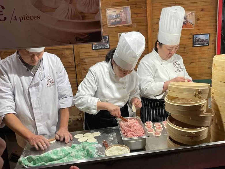 Making Chinese dumplings
