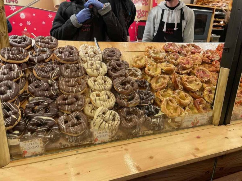 Pretzels and Bretzels in France at the Christmas markets.