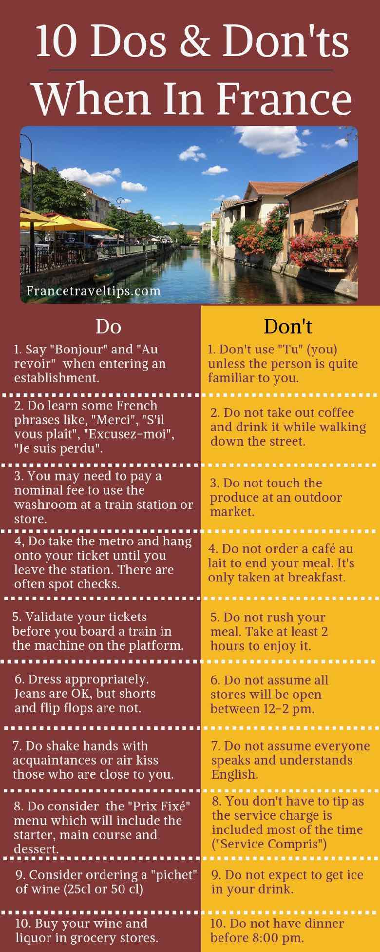 10 Dos and Don'ts When In France