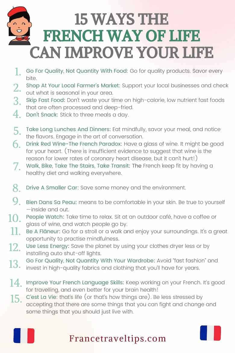 15 ways the French way of life can improve your life infographic