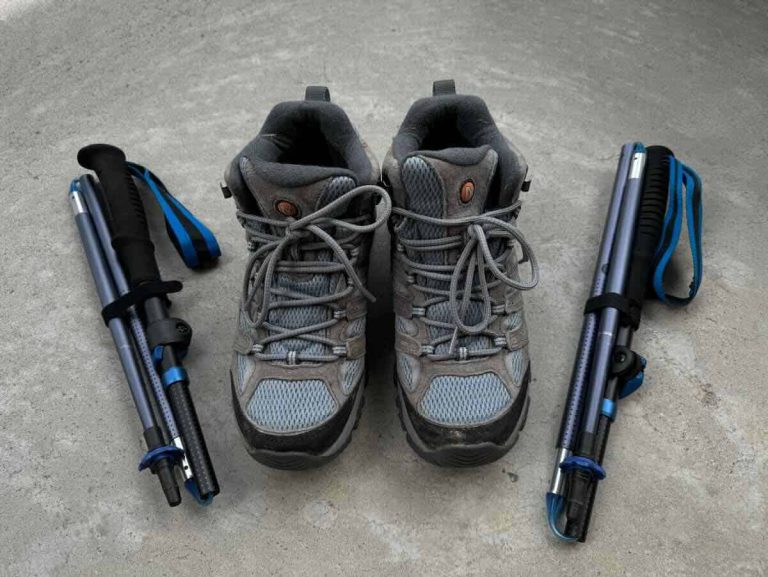 Black Diamond FLZ Trekking Poles and Merrell Moab Hiking Boots