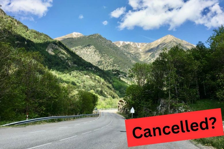 French Pyrenees with caption: Cancelled?