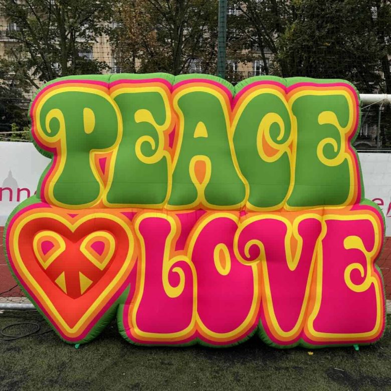 Peace and Love inflatable at La Parisienne