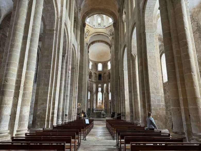 Inside Sainte-Foy Abbey in Conques