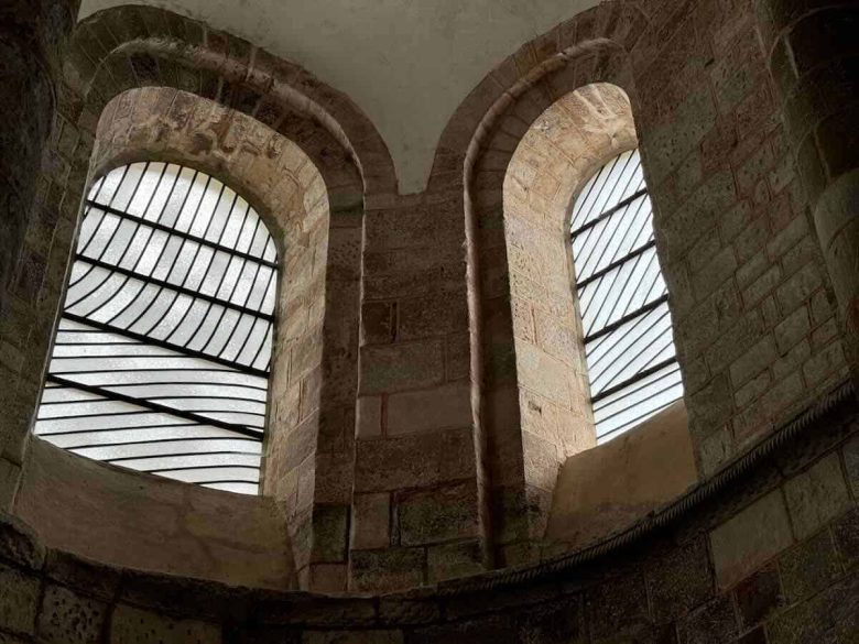 Soulages windows at the Sainte-Foy Abbey in Conques