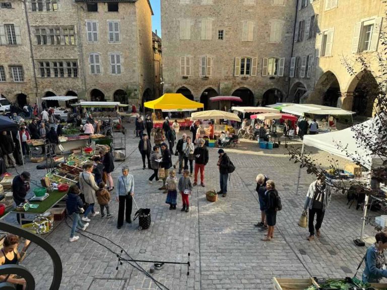 Market in Villefranche-de-Rouergue (feat img)