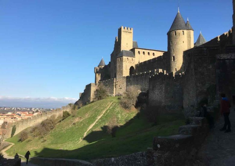 Photo of Carcassonne's outer walls taken in January.